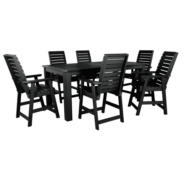 Highwood Usa Weatherly 7pc Rectangular Counter Height Outdoor Patio Furniture Dining Set 84 x 42 AD-ST7WL2CO5BA-BKE - main